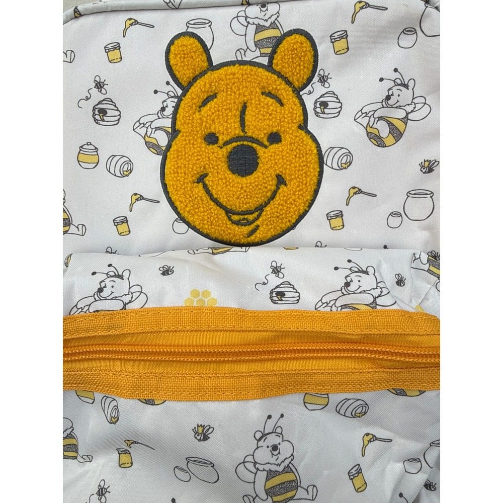 Disney Winnie the Pooh Bee Mini Backpack Chenille Patch White Yellow NWT